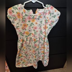 Little Lass Floral Kids Dress - Pink, Orange, Green